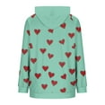 thumbnail image 5 of Trendy Hoodies Women Hearts Striped Print Sweatshirt with Pocket Loose Long Sleeve Drawstring Cute Pullover Tops (L, Green|Hearts), 5 of 6