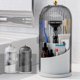 thumbnail image 1 of Soporte para cepillos de dientes y mostrador de baño, color gris omrisy, 1 of 9
