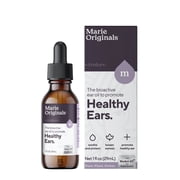 Marie Originals Natural Ear Oil Drops, Mullein & Garlic Herbal Ear Drops for Ear Comfort, Soothing Earache Support for Adults, Kids & Pets, Helps with Ear Wax Soften & Removal, 1 oz