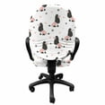 thumbnail image 3 of Cartoon Office Chair Slipcover, Poodle Dog Paws Hearts Funny Animal Girls Puppy Illustration, Protective Stretch Decorative Fabric Cover, Standard Size, Dark Blue Grey and Pale Pink, by Ambesonne, 3 of 5