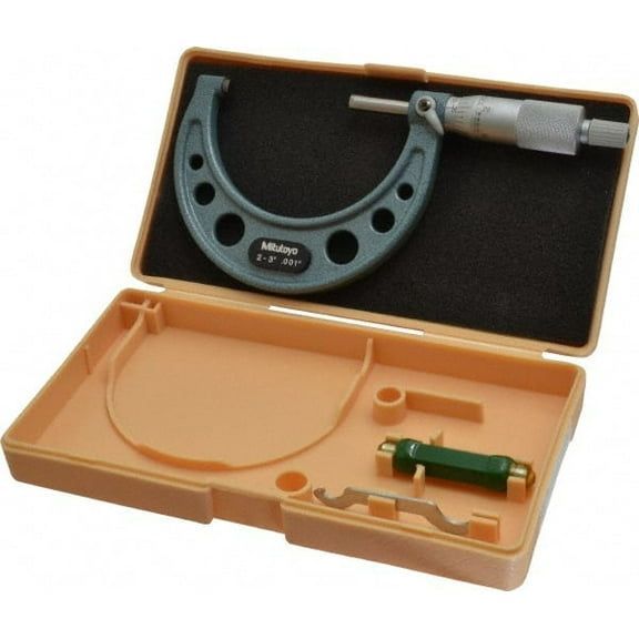 Mitutoyo 2 to 3" Range, 0.001" Graduation, Mechanical Outside Micrometer