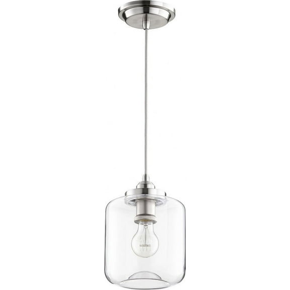 1 Light Pendant In Transitional Style 6.75 Inches Wide By 9.5 Inches High-Satin Nickel Finish    -Traditional Installation Quorum Lighting 845-65