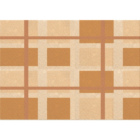 Ahgly Company Machine Washable Indoor Rectangle Transitional Brown Gold Area Rugs, 5' x 8'