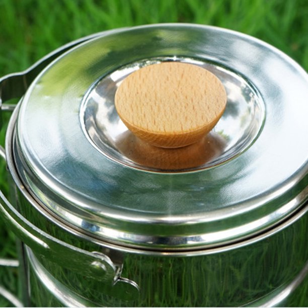 Stainless Steel Portable Pot Camping Set Pot Picnic Barbecue