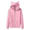 thumbnail image 7 of Tdoqot Girls Hoodie Jackets with Zipper- Long Sleeve Cute Loose Casual Active Fall Jacket Pink Size 6-14, 7 of 7