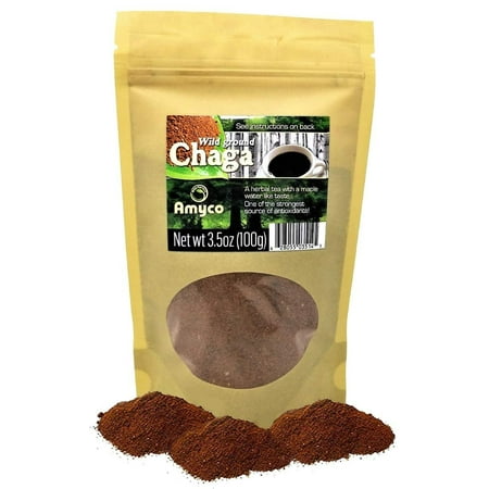 Organic Chaga Mushroom Powder 3.2 Ounce Bag - 100% Natural Hand-Harvested Canadian Forest Chaga Mushrooms Antioxidants, Nutrient Dense Superfood, Healthy Drink, Teas, Coffee, Shakes, (Best Way To Make Mushroom Tea)
