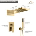 thumbnail image 2 of Boyel Living 22 inch Rainfall Water Shower System Wall Mounted Dual-Function with Hand Shower Brushed Gold, 2 of 9