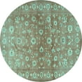 thumbnail image 1 of Ahgly Company Indoor Round Persian Light Blue Traditional Area Rugs, 5' Round, 1 of 4