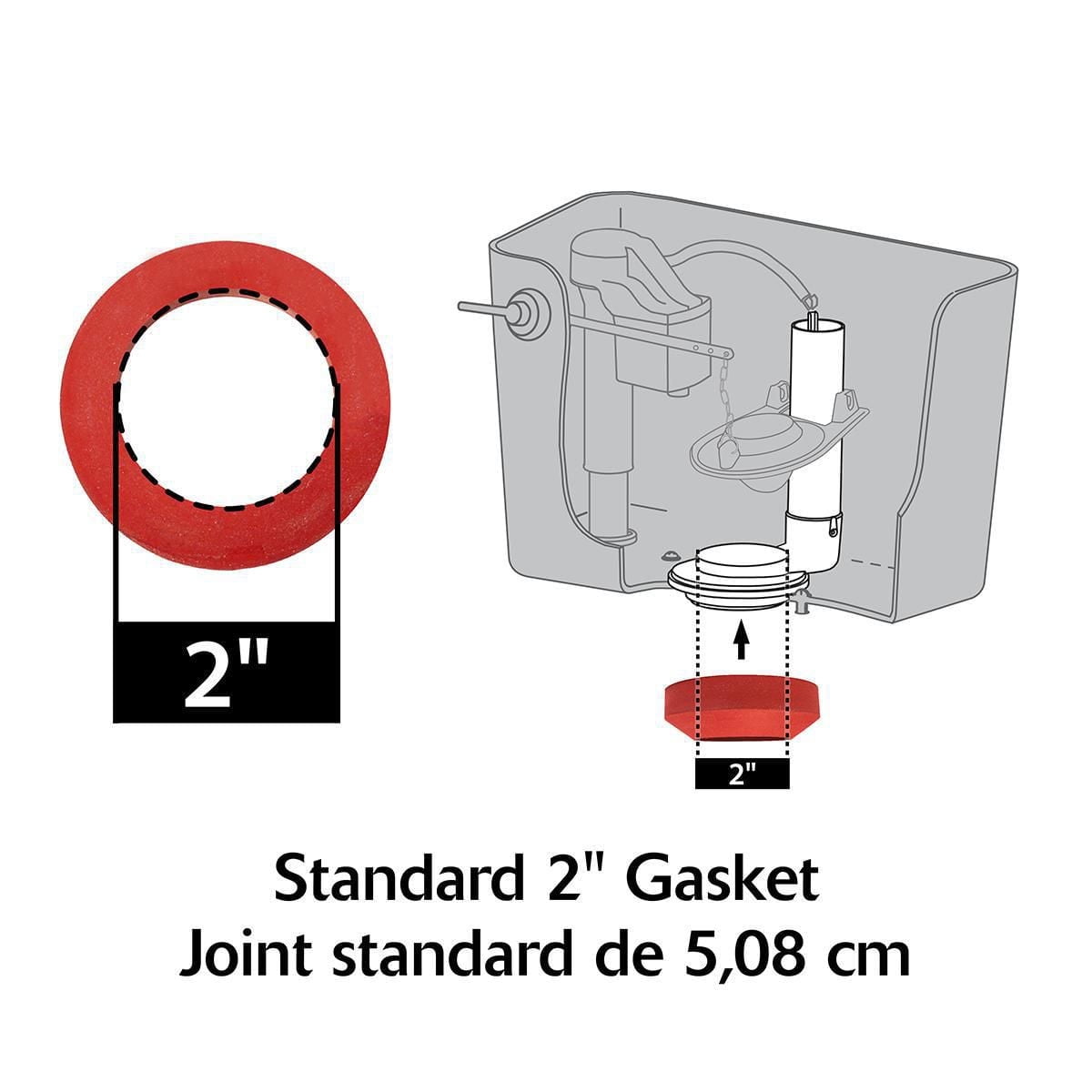 Kit complet de réparation de toilettes Standard 1 pouce (4010MP) - Répare les toilettes qui coulent, bruyantes, à remplissage lent et à chasse d'eau faible