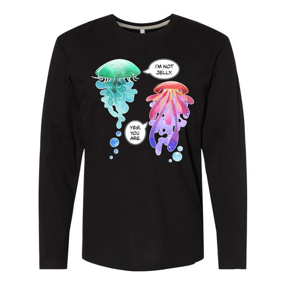 Inktastic Funny I'm Not Jelly Jellyfish in Blue and Pink Long Sleeve T-Shirt