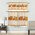 thumbnail image 4 of 3 Piece Curtains Tiers and Valances Set, Thanksgiving Fall Pumpkin Maple Leaves Pattern Rod Pocket Short Window Treatment Tiers Curtains Panel and Valance for Cafe Bathroom Kitchen, 4 of 6