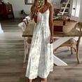 thumbnail image 2 of gbyLJF Tummy Hide Formal Dress Summer Flowy Dress Floral Wrap Dress For Women Polka Dot Dress A01_White L, 2 of 5