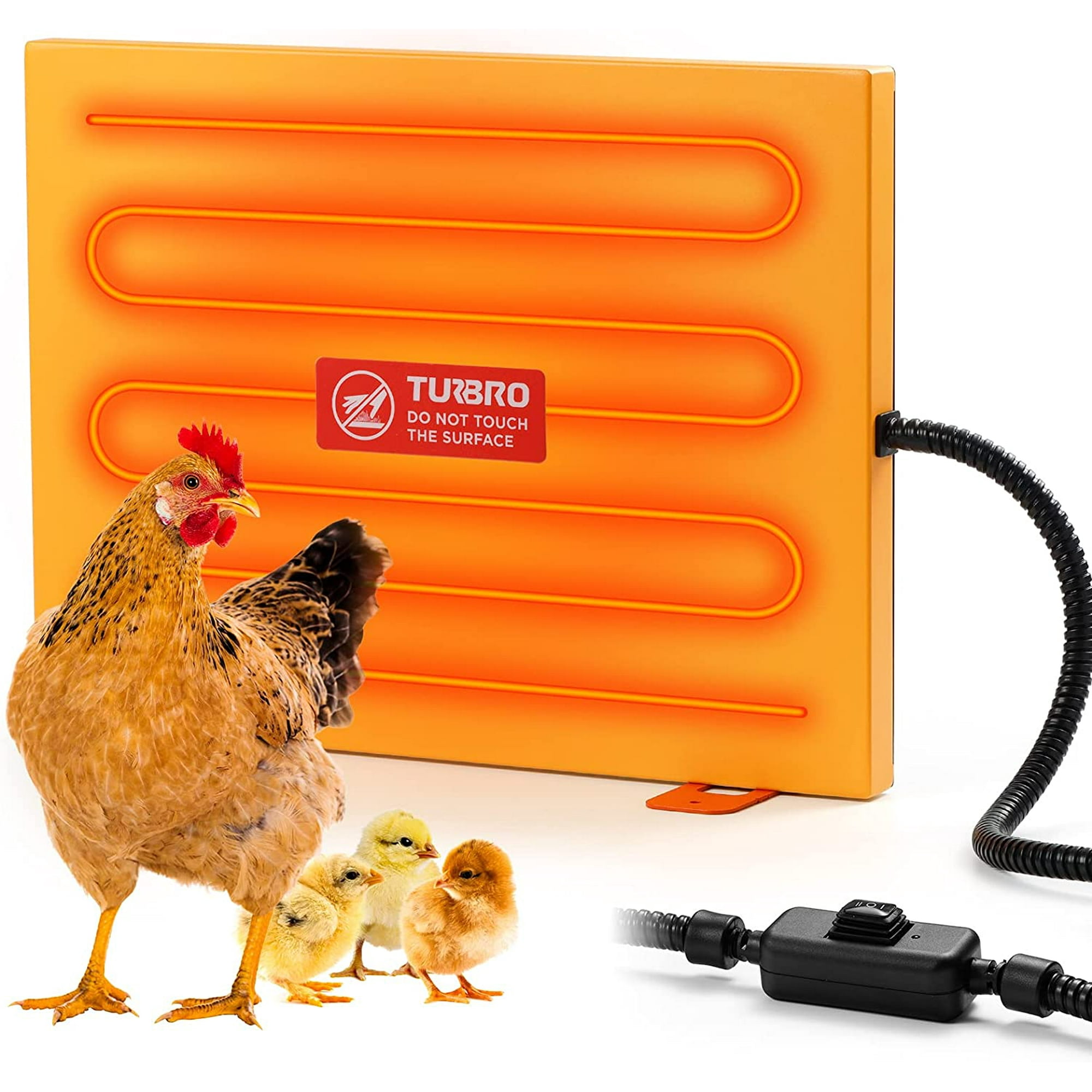 TURBRO Neighborhood Chicken Coop Heater, 200 Watts Aluminum Radiant Heat  Pet Warmer, Lightweight Flat Panel Heater for Chicks, Hens - 2 Heating  Levels, Install by Wall-mounted and Stand Up - Walmart.com