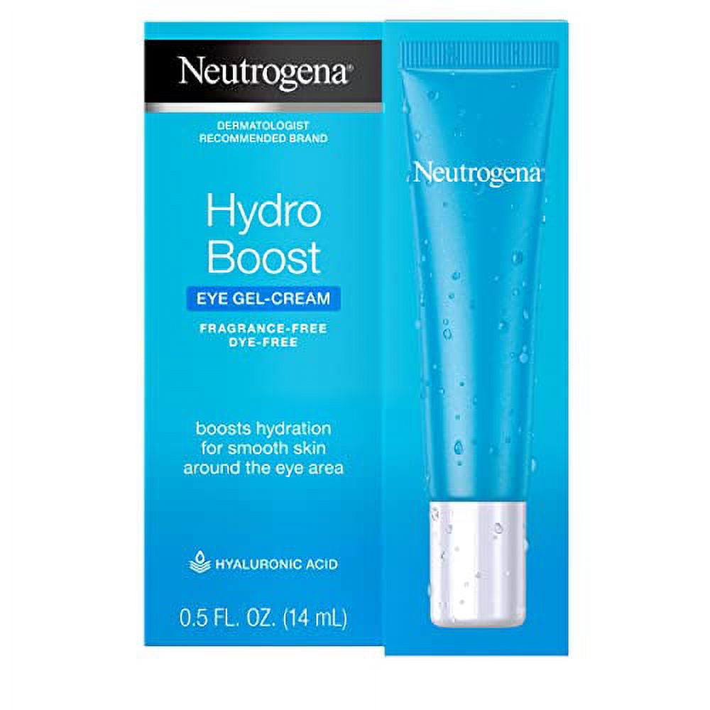 Neutrogena Hydro Boost Eye Cream, Under-Eye Moisturizer with Hyaluronic Acid, Fragrance Free and Non-Comedogenic, 0.5 Oz