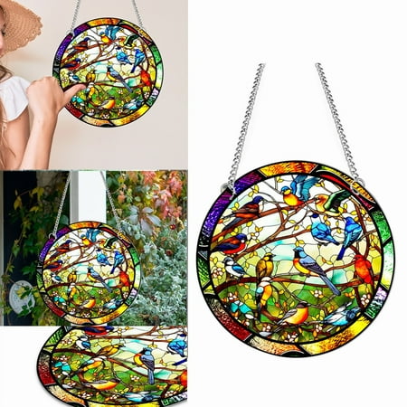 

HZHGAV Hangs Welcome Door Hanger Double Colorful Hummingbird Butterfly Hanger Window Gallery Home Decoration Hanger Chain + Suction Cup Hooks + Tags