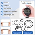 thumbnail image 3 of Uxcell 3Pcs AS-252 Nitrile Rubber O-Rings, 5-1/4" ID, 5-1/2" OD, 1/8" Width Round Seal Rings Gasket for Automotive Machine Faucet Seal Repair Plumbing Compressor, 70 Durometer, Black, 3 of 7