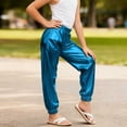 thumbnail image 4 of Splozh Trendy Pants for Teen Girls Fashion Girls Pants Sparkly Trousers Shiny Jogger Pants Street Dancewear Long Pants Trendy Trousers for Teenagers,Sky Blue,8-9 Years, 4 of 6