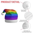 thumbnail image 4 of Fuzoiu Colorful Glitter Rainbow Print Santa Hat Christmas Hat for Adults,Santa Hats with Pompom, Unisex Xmas Holiday Hat for Christmas New Year Festive Party Supplies, 4 of 6