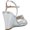 thumbnail image 5 of Cole Haan Jitney Knot Silver Leather Ankle Strap Open Toe Wedge Heeled Sandals (Silver Leather, 5.5), 5 of 6