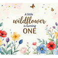 thumbnail image 3 of Watercolor Floral Butterflies Backdrop Banner for Little Wildflower First Birthday Party Photography Props Decorations Party Supplies Background, 3 of 7