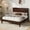 Black Walnut, variant on Amolife Queen Bamboo Wood Platform Bed Frame with Upgraded Headboard and Recessed Design, Durable Structure, No Box Spring Needed, Cherry Red