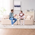 thumbnail image 2 of Apricot 4-seater Sofa with Breathable Cover and Comfortable Seating - Great for Relaxing in Entertainment Area, 2 of 6