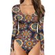 thumbnail image 1 of Xishao Body básico elástico de manga larga con cuello redondo para mujer Xishao ropa, 1 of 2