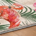 thumbnail image 5 of Addison Rugs Dream Shag Premium Machine Washable Transitional Leaves & Flamingos Pink Rectangle Rug, 9' x 12', 5 of 8