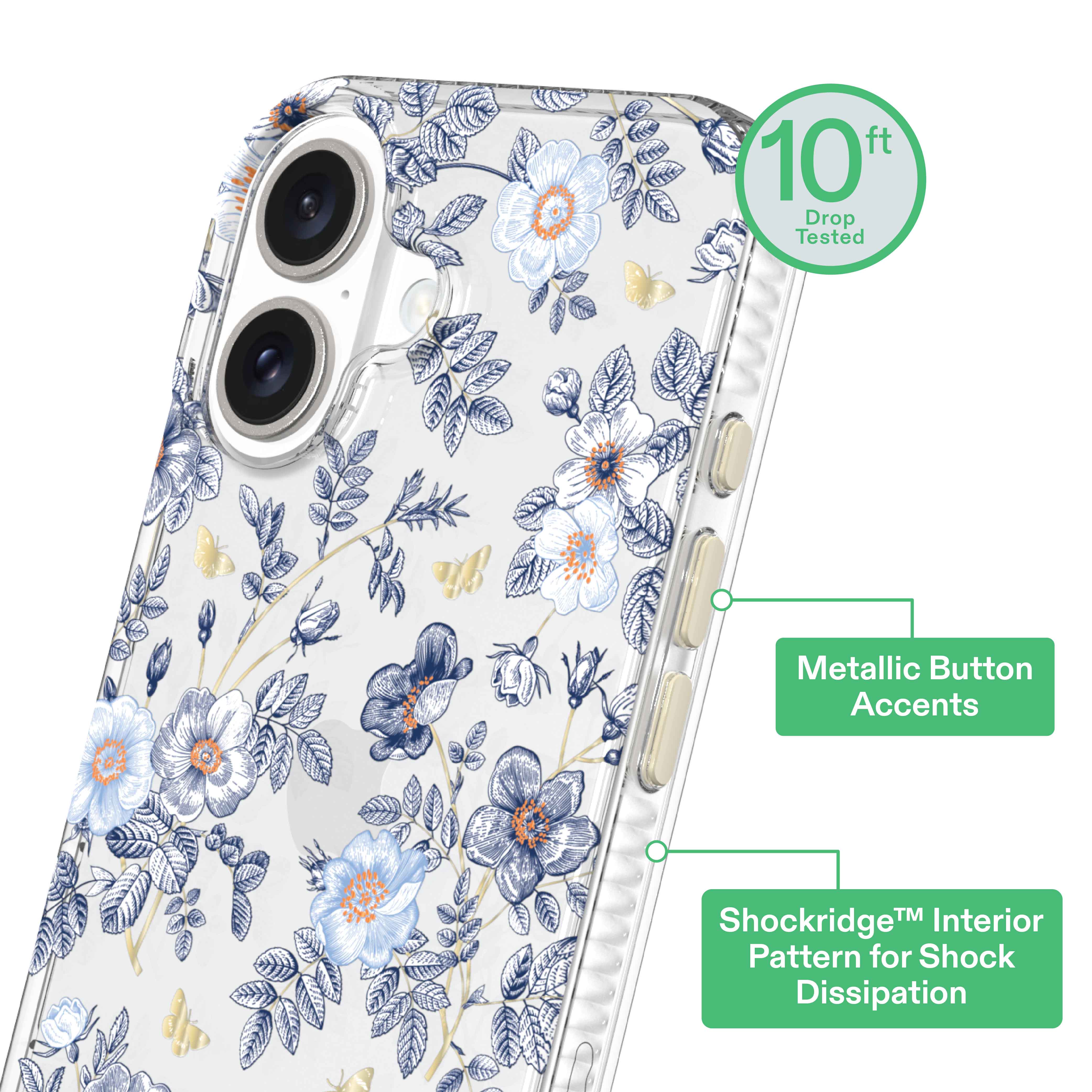 onn Blue Toile Phone Case for iPhone 16 photo 3