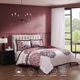 thumbnail image 3 of Bebejan Rosewood Harmony 3 Piece Quilted Coverlet Set, Queen, Red, 200 Thread Count, 100% Cotton Sateen, Reversible, 3 of 9