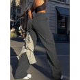 thumbnail image 2 of Women Plain Long Cargo Pocket Pants, 2 of 4