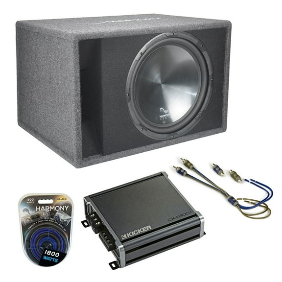 Harmony Audio Single 15" Loaded Sub Box Vented Enclosure & CXA800.1 Amp Package