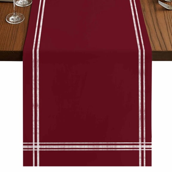 Pure Red Wine Table Runner 70 Inches Long, Simple Solid Color Cotton Linen Table Runners Dresser Scarves, Decorative Fabric Tabletop Scarf Furniture Cover for Home Dinner Party 13"x70"