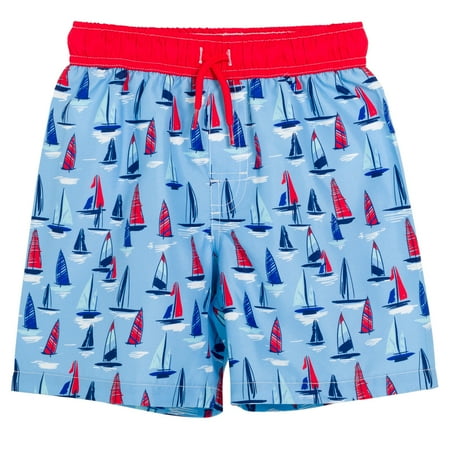 

Cabana Life Boats Toddler Boys Swim Trunks Bathing Suit Blue 5T