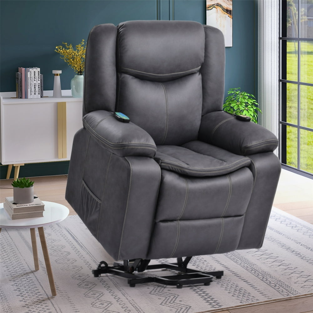VANELC Power Lift Recliner Chair PU Leather for Elderly with Massage and Heating Ergonomic
