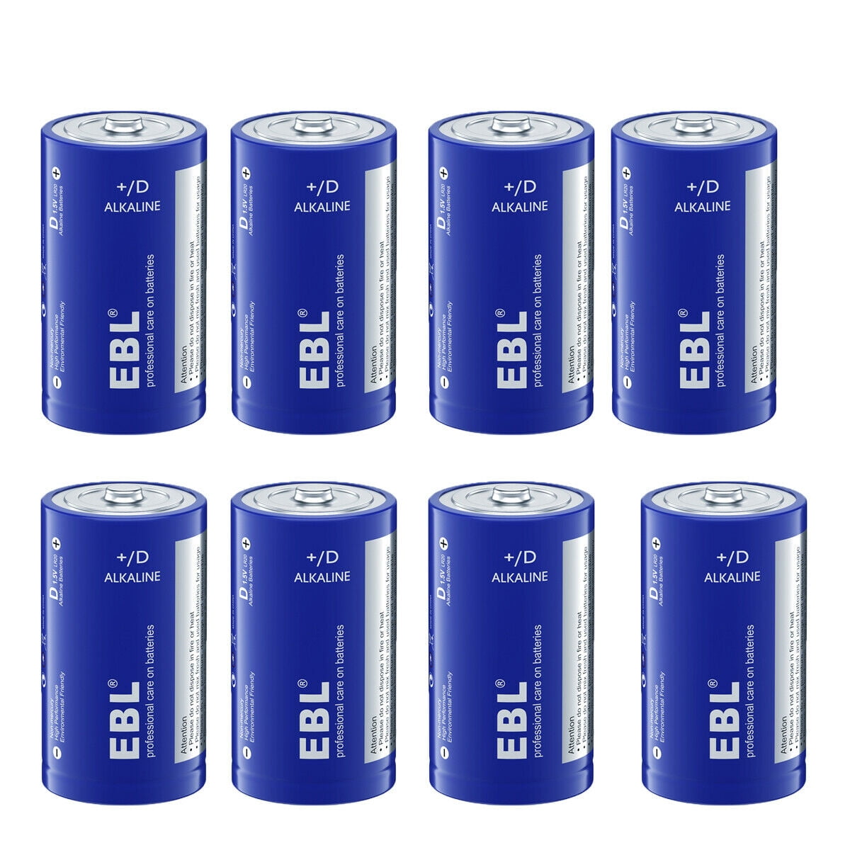 EBL 8Pack 20000mA Alkaline Batteries LR20 L20 Size D Battery Walmart
