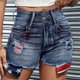 thumbnail image 1 of WILLBEST Jeans Mujer Pantalones Cortos de Mezclilla Para Mujer, Cintura Alta, Casuales, Cómodos, Diseño Estampado, Versátiles, Para Primavera, Verano y Otoño, Para Uso Diario, de Fácil Cuidado., 1 of 8