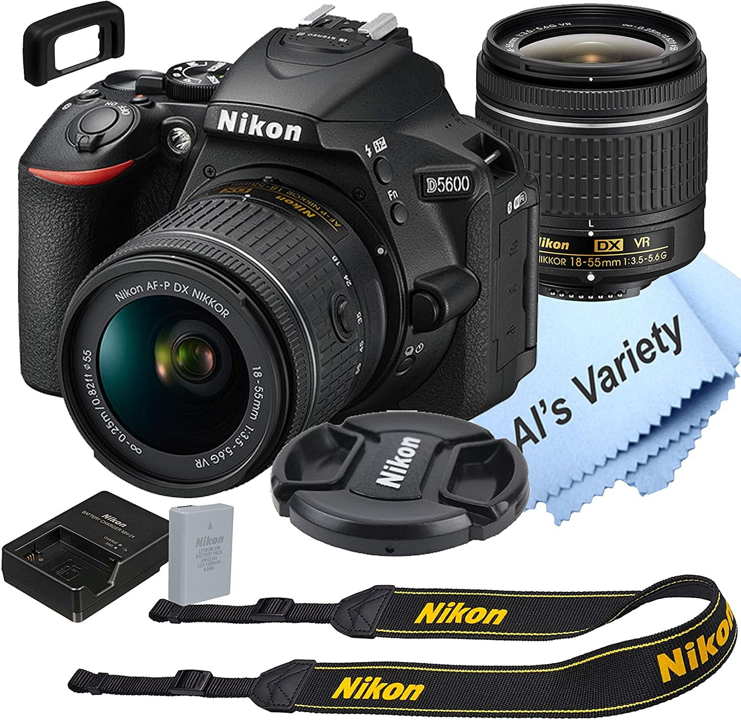 Nikon D5600 DSLR Camera Kit with 18-55mm VR Lens Built-in Wi-Fi 24.2 MP  CMOS Sensor EXPEED 4 Image Processor and Full HD 1080p Video Recording at  60 