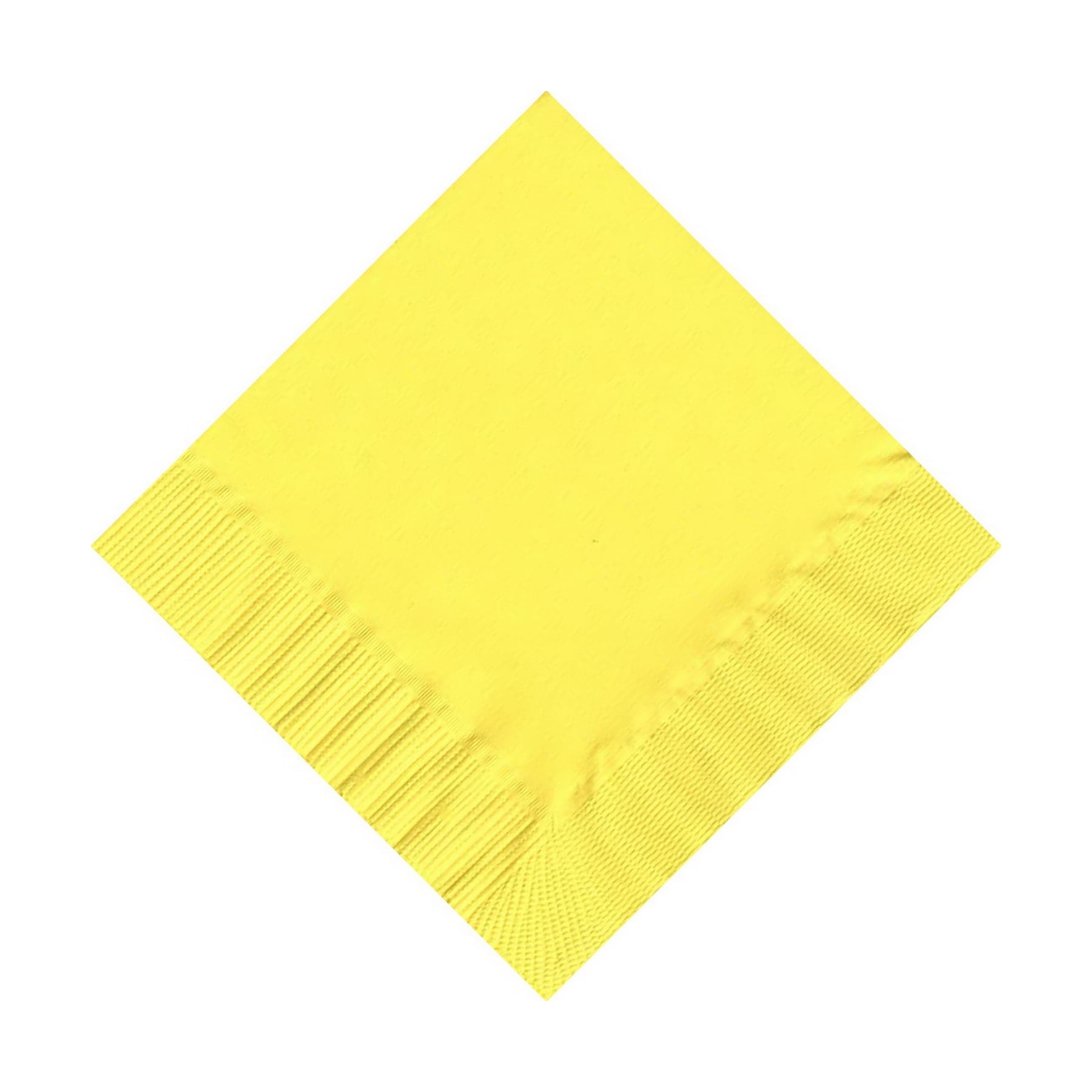 50 Plain Solid Colors Beverage Cocktail Napkins Paper Yellow by CREATIVE CONVERTING