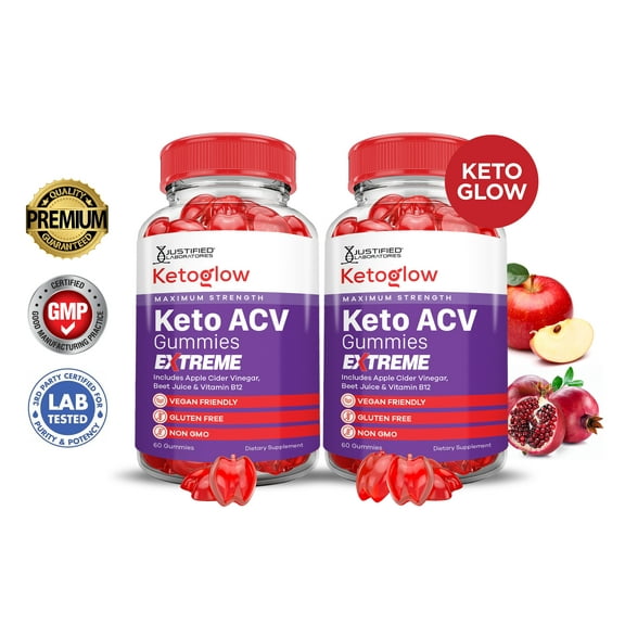 (2 Pack) Keto Glow Extreme ACV Gummies 2000mg Dietary Supplement 120 Gummys