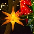 thumbnail image 4 of Aurora Superstar 24" Yellow Hanging Moravian Star Light LED Lantern Decor, Weatherproof Fold-Flat Plastic Lighted Star, 4 of 6
