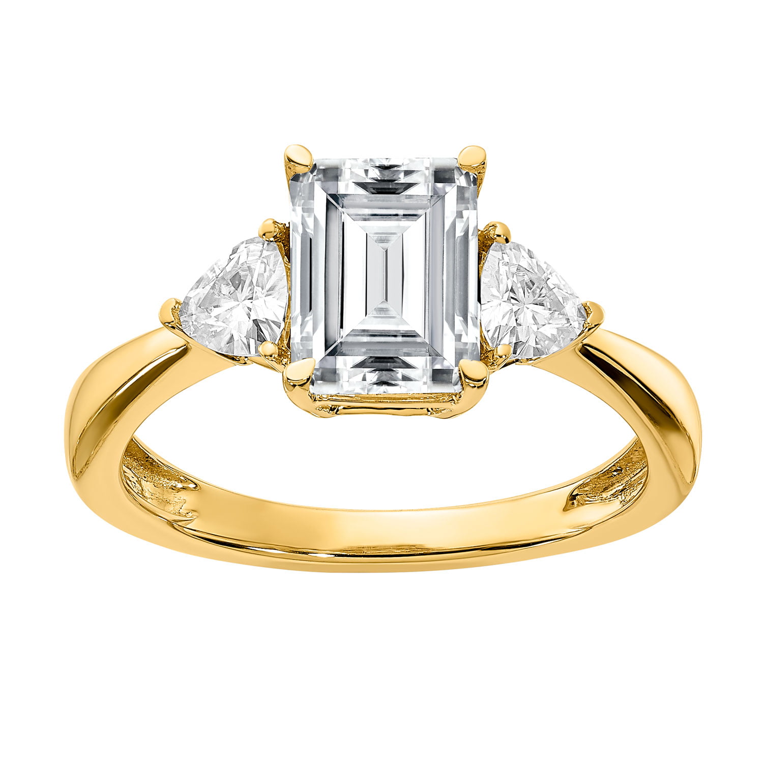 Radiant Fire® 14 Karat Yellow Gold 3-Stone Engagement Ring - Walmart.com