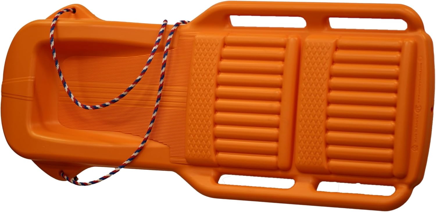The Original Retro Racer Snow Sled by Confer Plastics, Durable Design for All Ages, Made in USA. - Atomic Orange