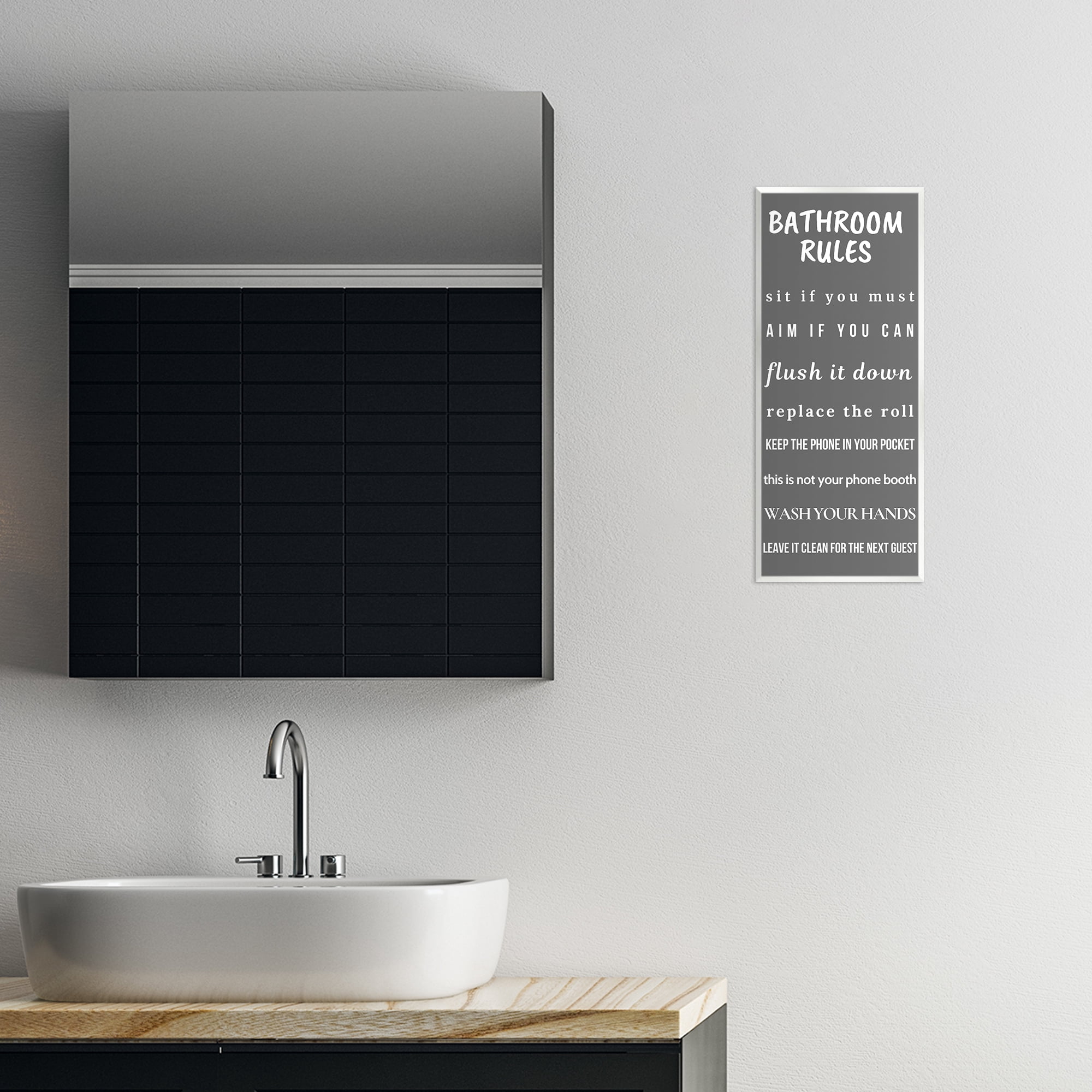 Stupell Industries Bathroom Rules Leave It Clean Wall Plaque Art, design by Julia Frost