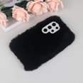 thumbnail image 3 of Compatible with Galaxy S24 Ultra Case Cute Plush Furry Case with Glitter Lanyard Strap Bling Diamond Camera Lens Protection Soft Fluffy Shockproof Cover for Women Girls, Black, 3 of 10
