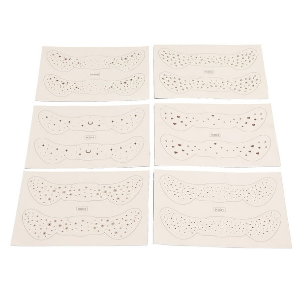 Patch de Pecas Falsas, una larga duración de 6 Hojas de Cara Temporal de Pecas para Fiesta para Fiesta
