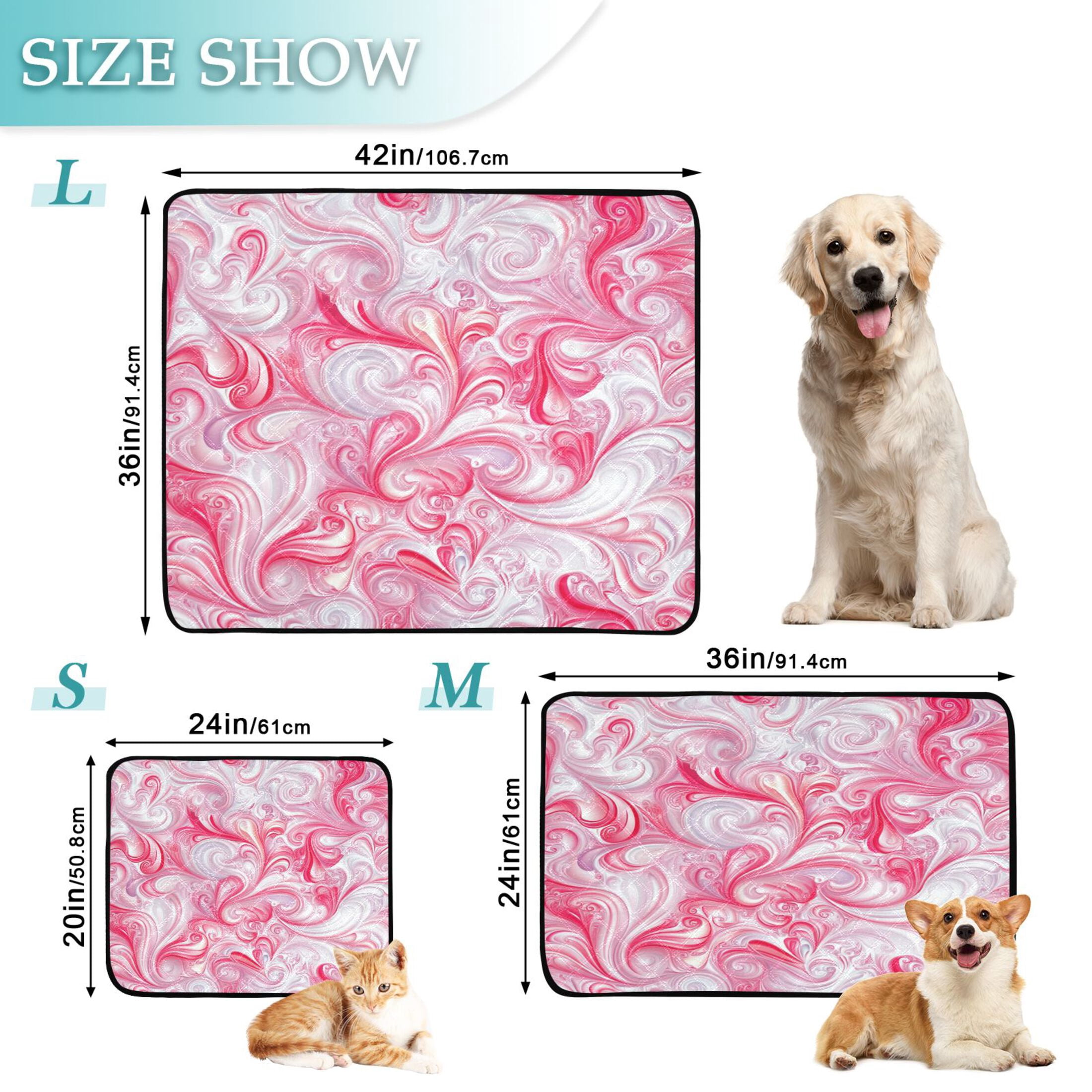 Washable Pet Pee Pads with Super Absorbent Reusable Training Pads for Dogs & Cats Red Intricate Swirls