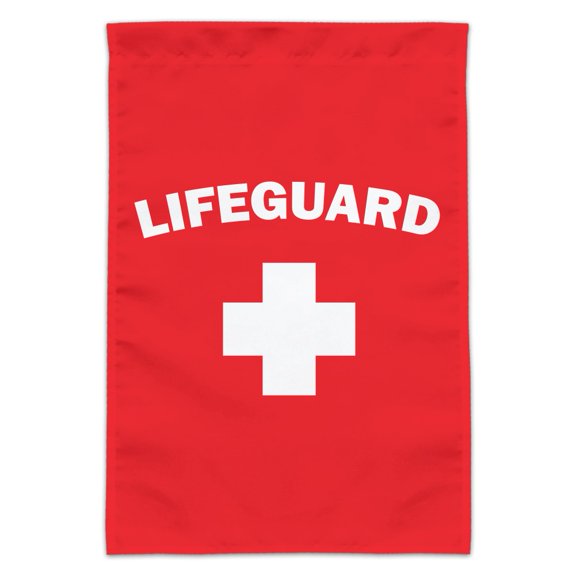 Lifeguard Red and White Garden Yard Flag