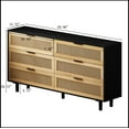 thumbnail image 2 of 59.06"6-Drawers Rattan Storage Cabinet Rattan Drawer,for Bedroom,Living Room, Black (Same SKU:W757132849), 2 of 9