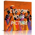 thumbnail image 2 of Black Orange Girls Boho Wall Art Painting on Canvas, Retro Ethnic Abstract Art Canvas Art Home Prints Wall Art Framed Modern Artwork for Living Room Bedroom Wall Decor 12x12in, 2 of 9